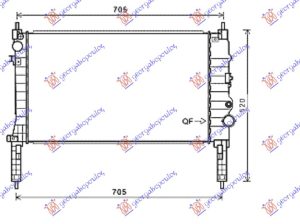 HLADNJAK MOTORA 1.4 16v TURBO BENZIN (MAN) (620x360x26)