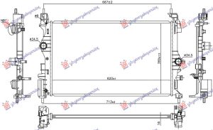 RADIATOR 1.0 TURBO PETROL MANUAL (ENGINE B10XFL 66KW) (620x370x16) (KOYO)