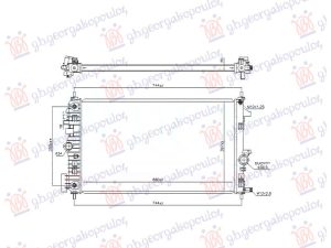 RADIATOR 1.6-2.0 DIESEL AUTOMATIC (W/SENSOR HOLE) (680x398) (VALEO)