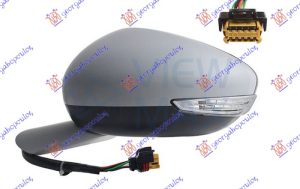 RETROVIZOR ELEKTRICNI SA GREJACEM PM (ELEKTRO-SKLOPIV) (MIGAVAC LED) (10 RUPA/8 PIN) (A KVALITET) (KONVEKSNO STAKLO) LEVO