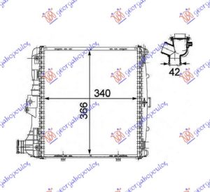 HLADNJAK MOTORA 2.7/2.9-S/3.2-S/3.4 BENZIN (340x366x42) LEVO