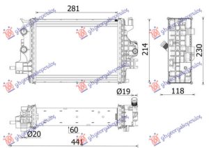 HLADNJAK MOTORA DODATNI 1.5 dCi DIZEL (281x214) (RH)