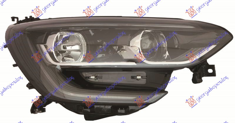 FAR ELEKTRICNI (H7/H7) CRNI (SA LED DNEVNIM SVETLOM) (DEPO) DESNO