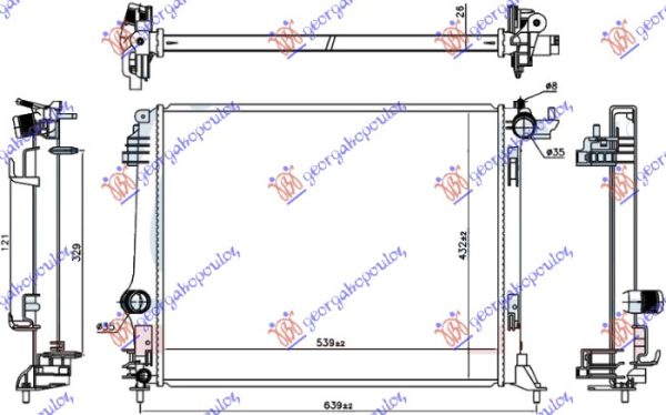 RADIATOR 1.2 Sce-TCE PETROL - 1.6 dCi DIESEL (540x440x26) (KOYO)