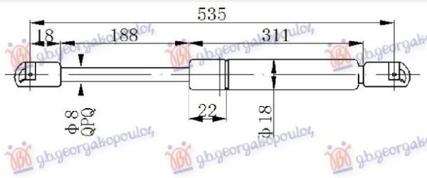 AMORTIZER GEPEK STAKLA (535L-360N)