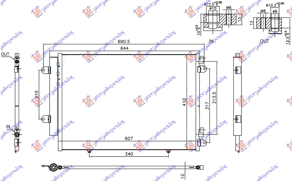 HLADNJAK KLIME 1.6 DDiS DIZEL (600x4100x12) BEZ START-STOP SISTEMA