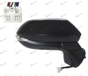 RETROVIZOR ELEKTRICNI SA GREJACEM PM (ELEKTRO-SKLOPIV) (MIAGAVC LED) (MRTAV UGAO) (9 PIN) (A KVAL) (KONVEKSNO STAKLO) DESNO