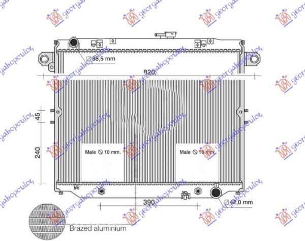 RADIATOR 4.2TD DIESEL +/- A/C AUTOMATIC (510x694)