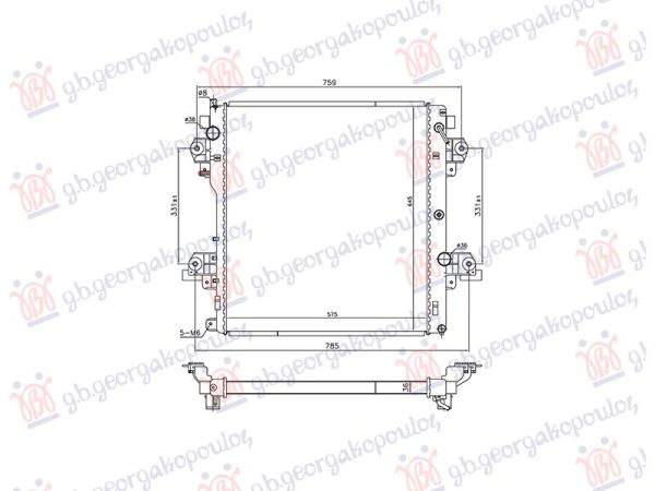 RADIATOR 3.0 D4-D DIESEL AUTOMATIC (570x650x36) (NRF)