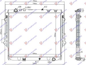 HLADNJAK MOTORA 2.4 D DIZEL (MAN) (550x650x27)