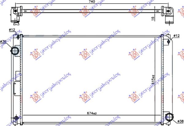 HLADNJAK MOTORA 2.0 16v BENZIN (MAN/AUTO) (675x415x16) (KOYO)