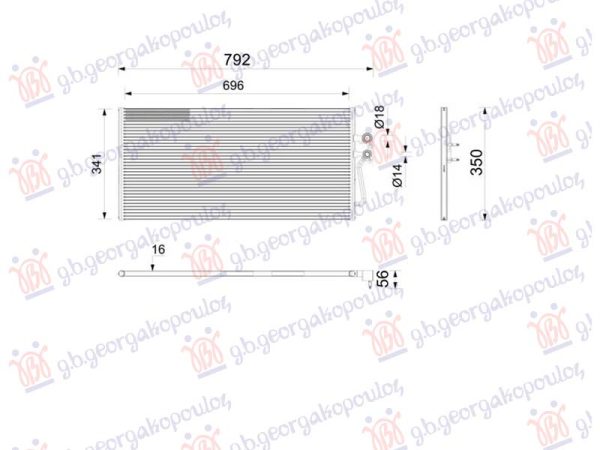 CONDENSER ELECTRIC (700x340x16) (MAHLE BEHR PREMIUM LINE)